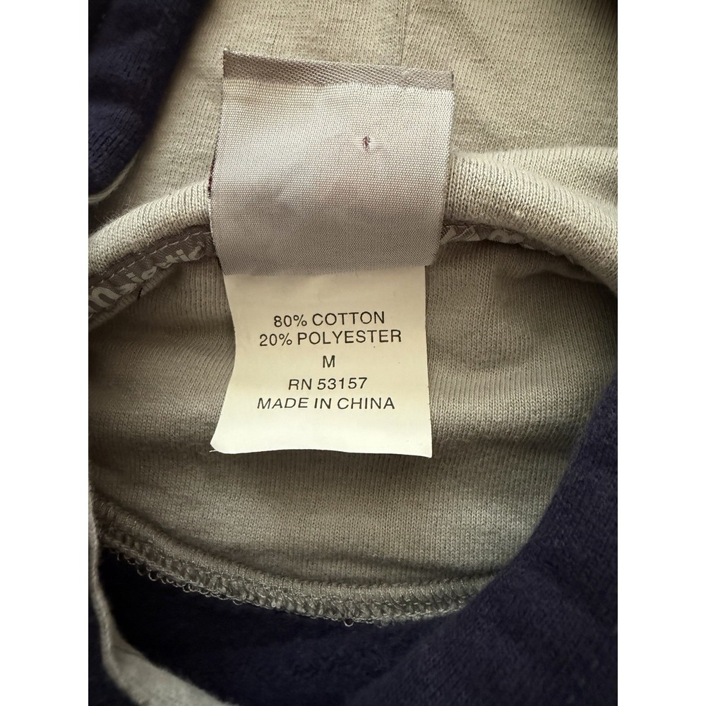 VNew York Yankees Majestic Hoodie Sweatshirt Logo Patch Navy Mens Medium - Picture 7 of 10